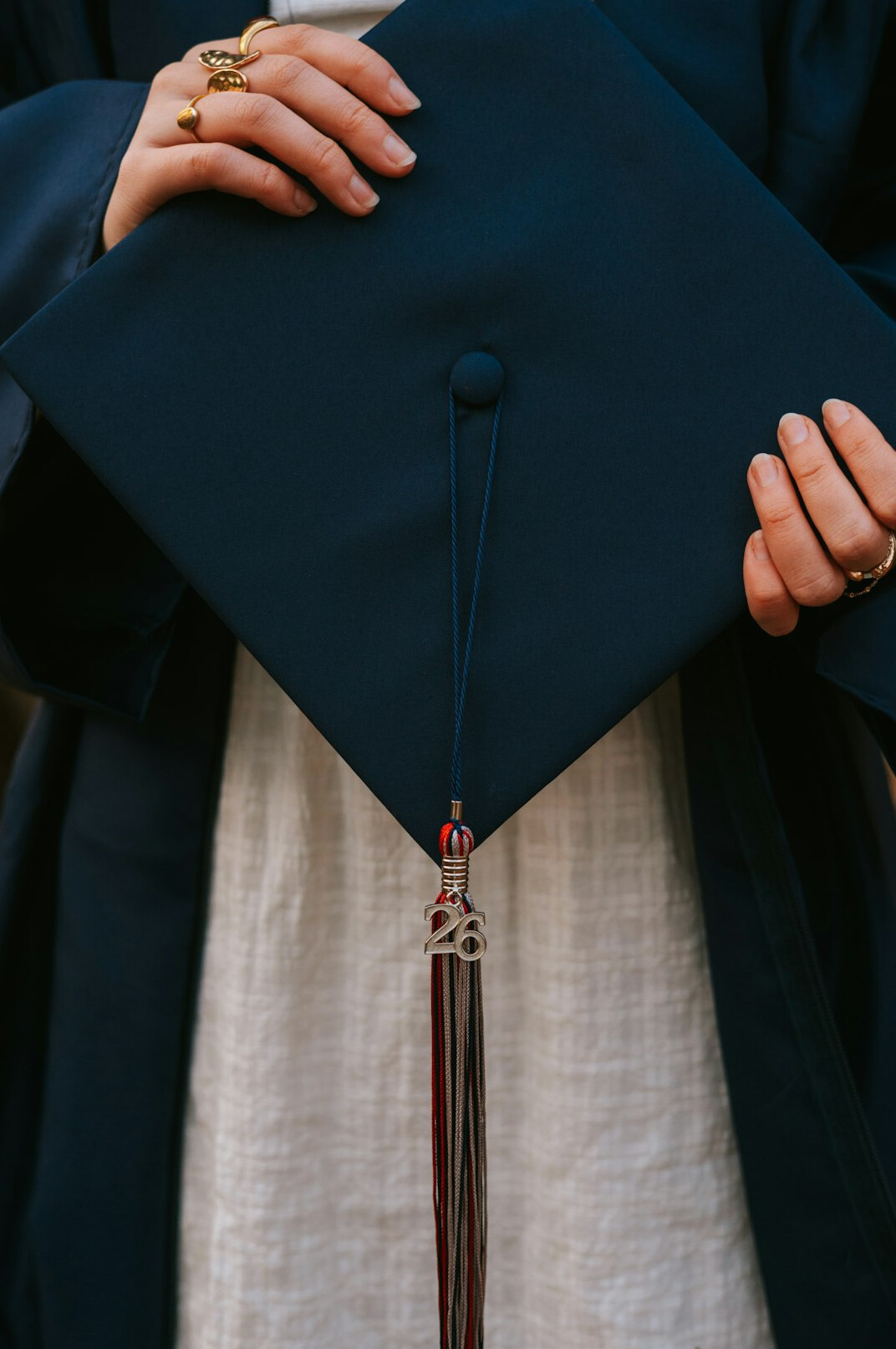 graduation cap on laptop